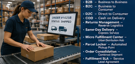 Операции по eCommerce фулфилмънт в склад с сортиране на пратки и обработка на онлайн поръчки