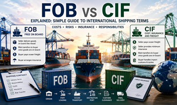 Сравнение между условията за доставка FOB и CIF при контейнерен морски превоз на товари и международни логистични операции