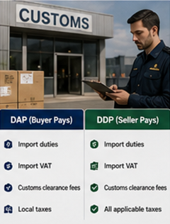 Мита, ДДС и международни процедури при внос при условия за доставка DDP и DAP