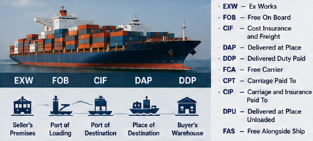 Операции по международни превози и търговски споразумения Incoterms за превоз на товари