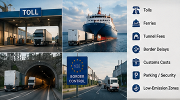 Платени пътища в Европа, фериботен транспорт и гранични логистични разходи при международен превоз