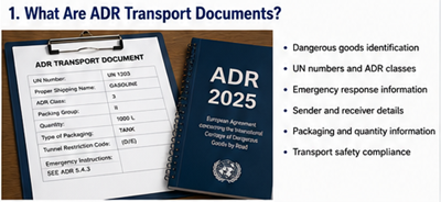 Обяснение на ADR документацията за опасни товари и транспортните документи
